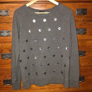 Gray sweatshirt with sequin embellishments